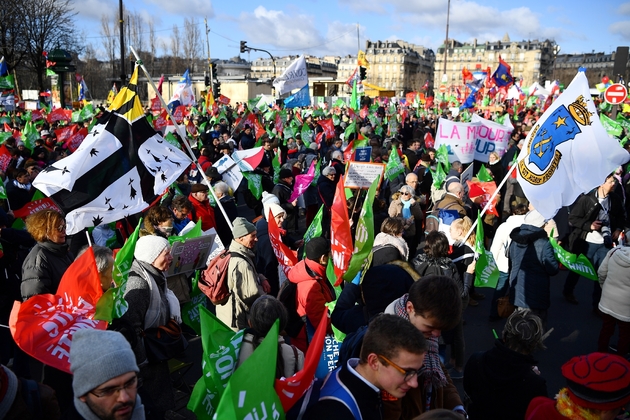 Le défilé de la Manif pour tous, le 19 janvier 2020 à Paris, pour s'opposer à la PMA pour toutes.