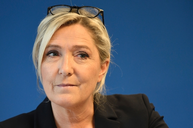 Marine Le Pen le 16 janvier 2020 lors de ses voeux à la presse, au siège du RN à Nanterre