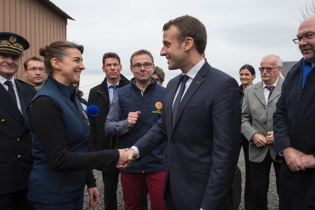 Emmanuel Macron à Aurières le 25 janvier 2018