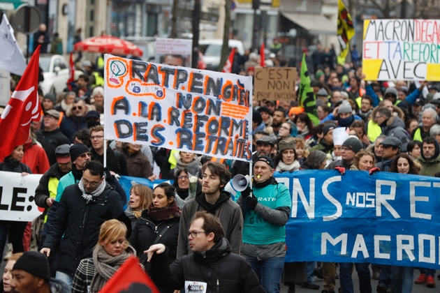 Manifestation contre la réforme des retraites à Paris le 4 janvier 2020