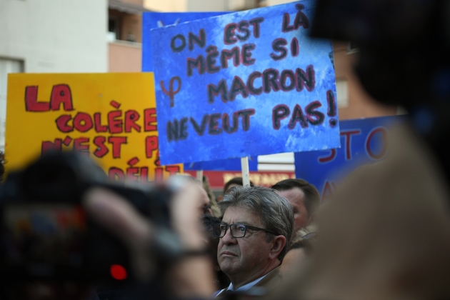 Manifestation de soutien à Jean-Luc Melenchon aux abords du tribunal de Bobigny, le 19 septembre 2019
