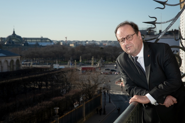 Francois Hollande dans ses bureux parisiens le 6 février 2020