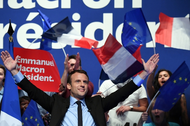 Emmanuel Macron, lors d'un meeting à Pau, le 12 avril 2017