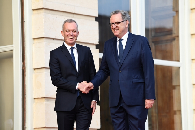 Passation de pouvoir entre Francois de Rugy et Richard Ferrand en septembre 2018 à l'hôtel de Lassay