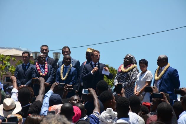 Le président Emmanuel Macron à Mamoudzou (Mayotte) le 22 octobre 2019