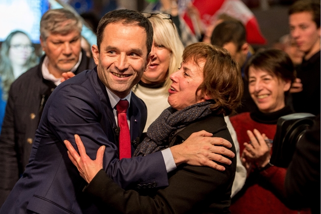 Benoît Hamon lors d'un meeting électorale à Lille, le 27 janvier 2017