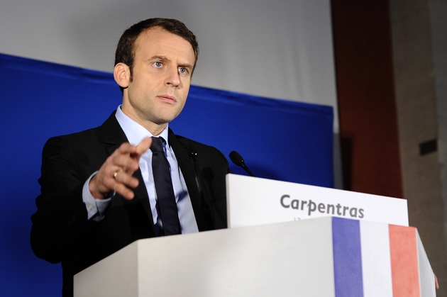 Emmanuel Macron, candidat du mouvement En Marche! à la présidentielle, lors d'un meeting à Carpentras, le 17 février 2017