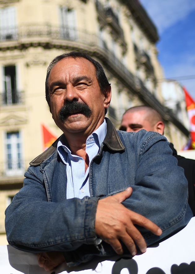 Le secrétaire général de la CGT Philippe Martinez manifeste à Marseille, le 19 octobre 2017