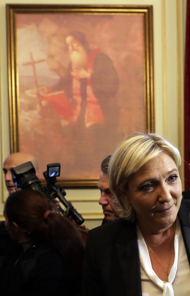 La candidate de l'extrême droite à la présidentielle française Marine Le Pen à Bkerké, au Liban, le 21 février 2017