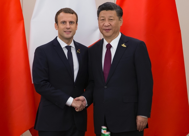 Le président Emmanuel Macron et son homologue chinois Xi Jinping, le 8 juillet 2017 à Hambourg