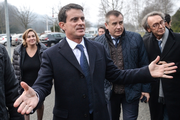 Manuel Valls, candidat à la primaire socialiste, le 7 décembre 2016 à Fesches-le-Châtel dans le Doubs