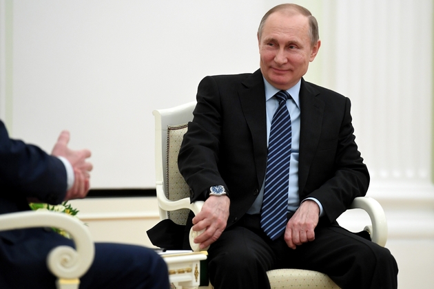 Vladimir Poutine le 21 mars 2017 au Kremlin à Moscou 