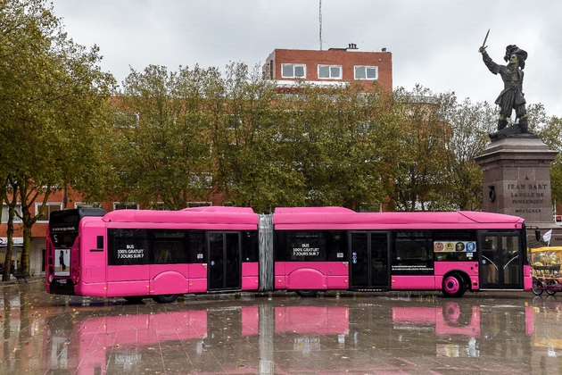 L'un des bus 100% gratuits en service à Dunkerque. Photo prise le 30 octobre 2018.