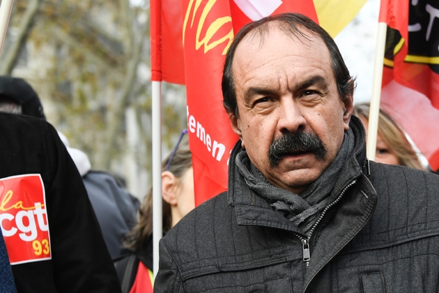 Le secrétaire général de la CGT, Philippe Martinez, lors d'une manifestation contre la réforme des retraites le 10 décembre 2019 à Paris