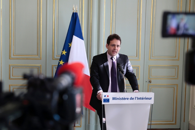 Le ministre de l'Intérieur Matthias Fekl, lors d'une conférence de presse au ministère de l'Intérieur, à Paris, le 8 avril 2017