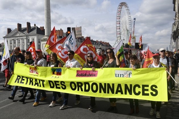Manifestation contre la réforme du Code du travail, le 21 septembre 2017 à Nantes