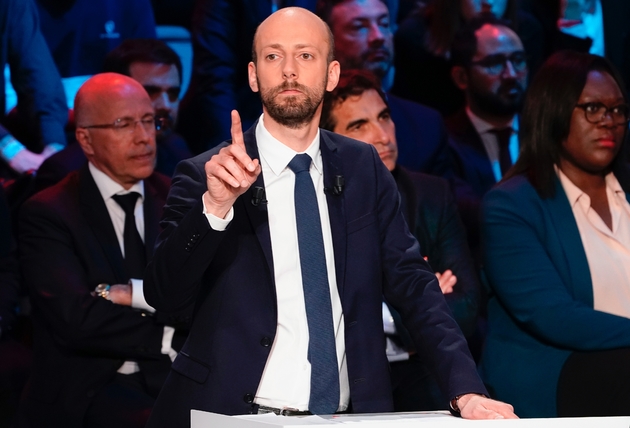 Le patron de LREM, Stanislas Guerini, le 10 avril 2019 lors d'un débat sur CNews