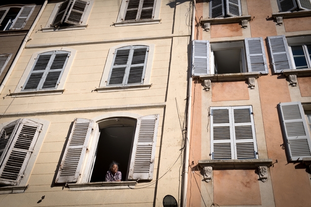 Immeubles en mauvaise conditions dans la rue d'Aubagne à Marseille le 18 novembre 2018