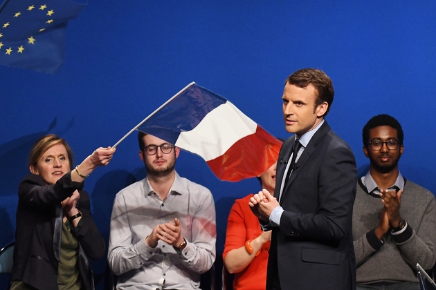 Emmanuel Macron, le candidat d'En Marche! à la présidentielle, le 28 février 2017 à Angers