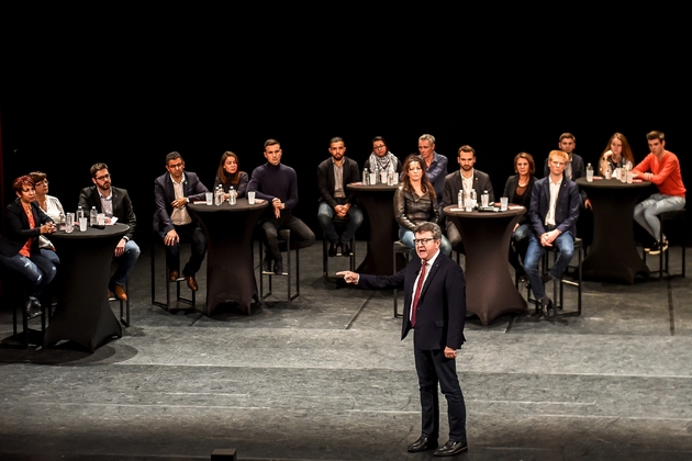 Le chef de file de La France insoumise, Jean-Luc Mélenchon, en meeting à Lille le 30 octobre 2018