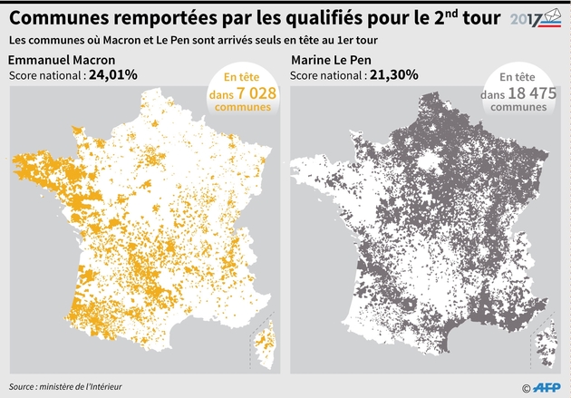 Communes remportées par les qualifiés pour le 2nd tour