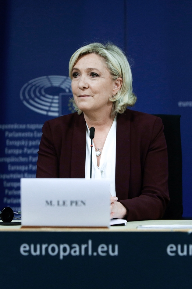 La cheffe de l'extrême droite française Marine Le Pen, lors d'une conférence de presse le 13 juin 2019 à Bruxelles