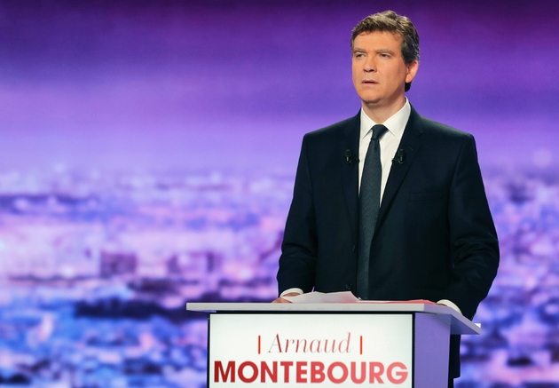 Arnaud Montebourg sur le plateau de TF1 à La-Plaine Saint-Denis, le 12 janvier 2017.