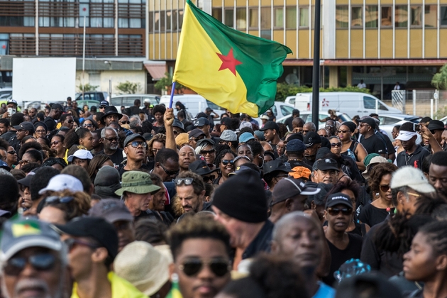 Manifestation de soutien à la grève générale le 28 mars 2017 à Cayenne