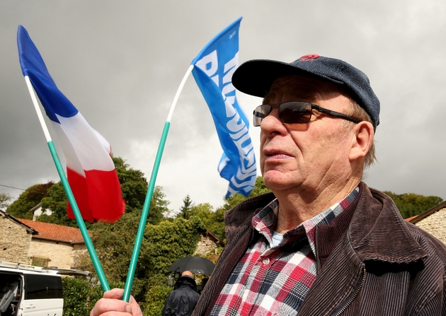 Un militant du Front national le 9 septembre 2017 à Brachay
