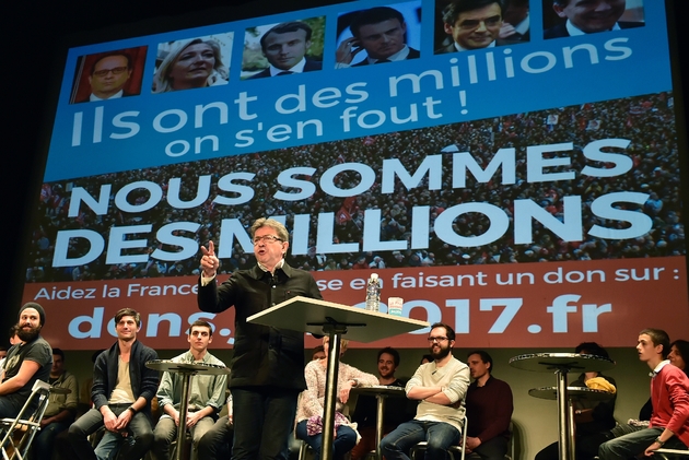 Jean-Luc Mélenchon, candidat de l'extrême gauche à la présidentielle de 2017, à Bordeaux, le 29 novembre 2016