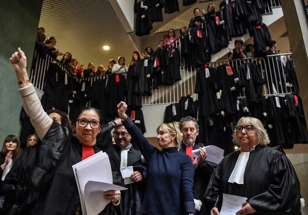 Manifestation des avocats du barreau de Lyon, le 13 janvier 2020