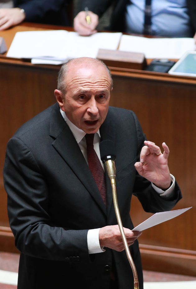 Le ministre de l'Intérieur Gérard Collomb à l'Assemblée nationale, le 18 avril 2018 à Paris