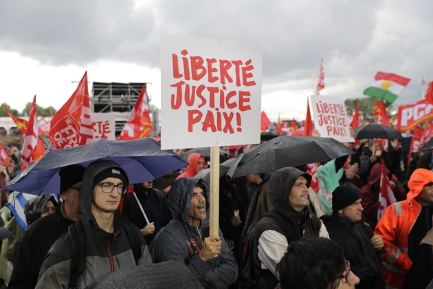 Des participants à la Fête de l'Humanité, le 17 septembre 2017 à La Courneuve près de Paris