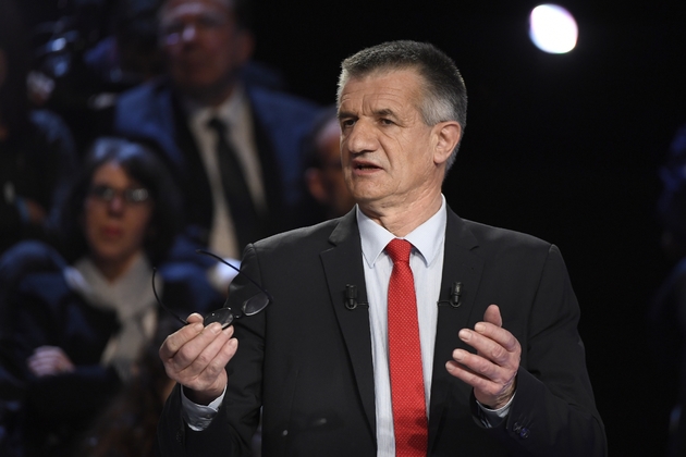 Jean Lassalle sur le plateau de BFM TV et CNews, le 4 avril 2017 à La Plaine-Saint-Denis