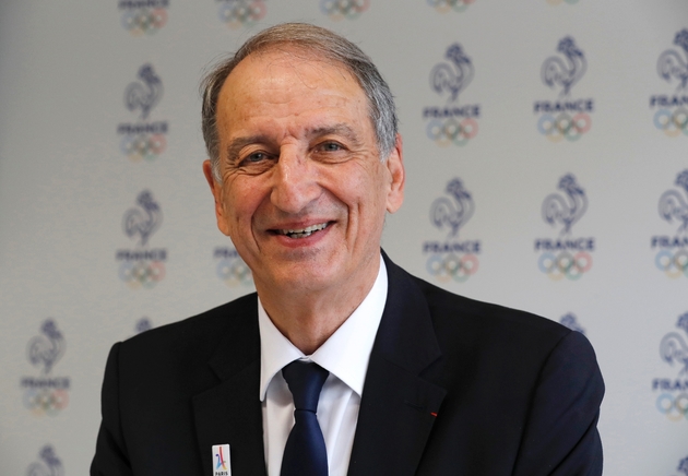 le président du Comité olympique français (CNOSF), Denis Masseglia en conférence de presse à la Maison du sport français à Paris, le 11 mai 2017 