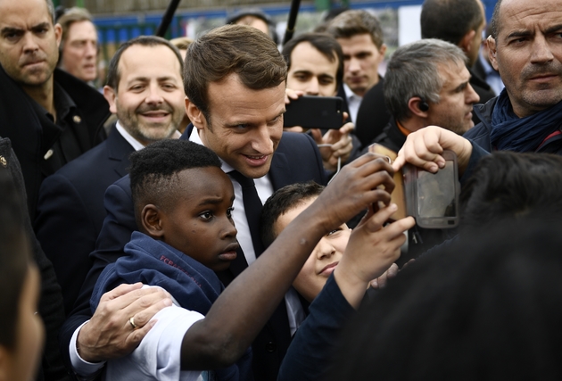 Emmanuel Macron à Sarcelles (Seine-Saint-Denis), le 27 avril 2017