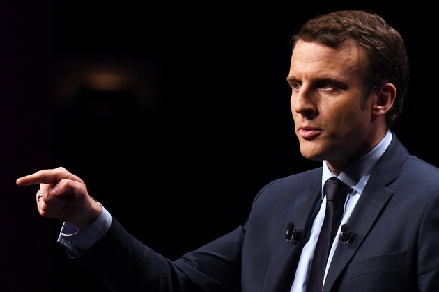 Emmanuel Macron, le candidat d'En Marche! à la présidentielle, le 28 février 2017 à Angers