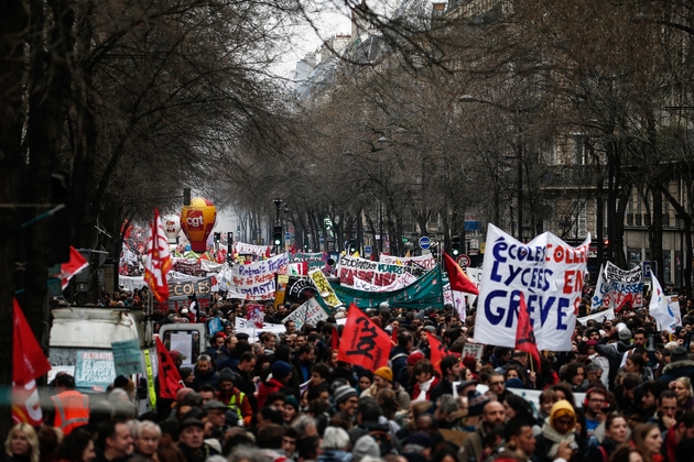 Manifestation contre la réforme des retraites à Paris le 9 janvier 2020