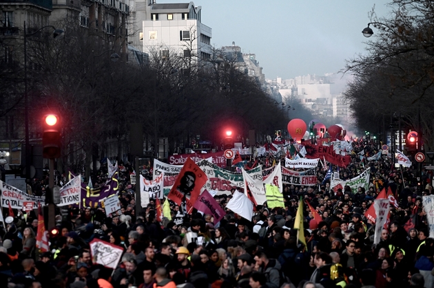Manifestation à Paris le 16 janvier 2020 contre le projet de réforme des retraites