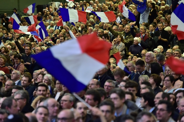 Des sympathisants de François Fillon lors d'un meeting, le 29 janvier 2017 à Paris