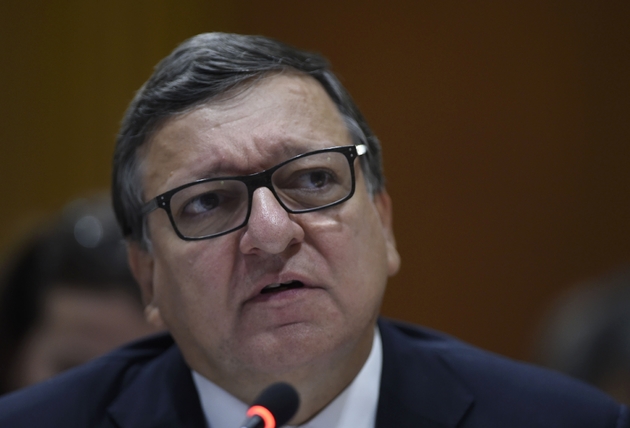 José Manuel Barroso, ancien président de la Commission européenne, lors d'une conférence à New-York, le 18 septembre 2016