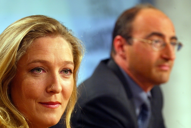 La fille du président du Front national Jean-Marie Le Pen, Marine, le 22 mai 2002 sur un plateau de France 3 à Paris