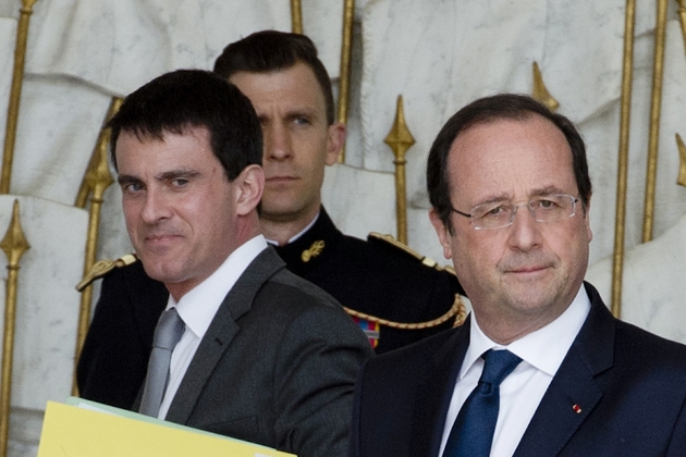 Manuel Valls (g) et François Hollande, à l'Elysée, le 19 mars 2014