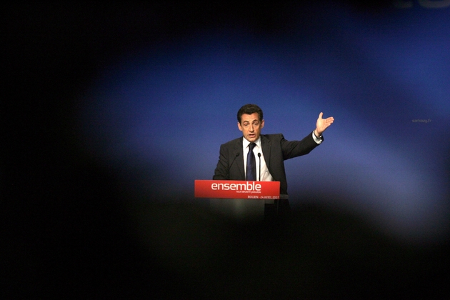 Nicolas Sarkozy en campagne en avril 2007 