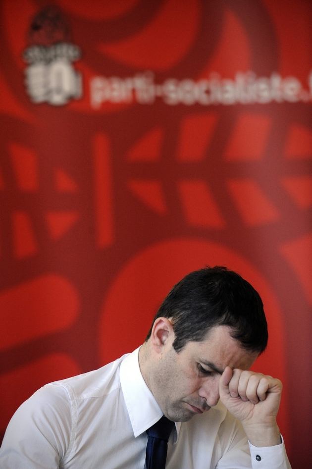 Le porte-parole du Parti socialiste (PS) Benoît Hamon participe à une réunion de travail sur la question du logement, le 18 mars 2009 au siège du PS à Paris