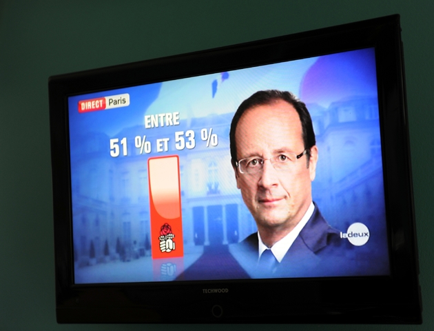 L'annonce de l'élection de François Hollande sur la chaîne belge 