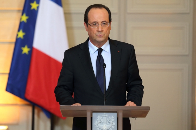 Le Président Hollande prononce un discours sur la situation au Mali, à l'Elysée, le 11 janvier 2013