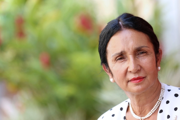 Huguette Bello, aujourd'hui  députée de La Réunion, à Saint-Paul, le 6 janvier 2014