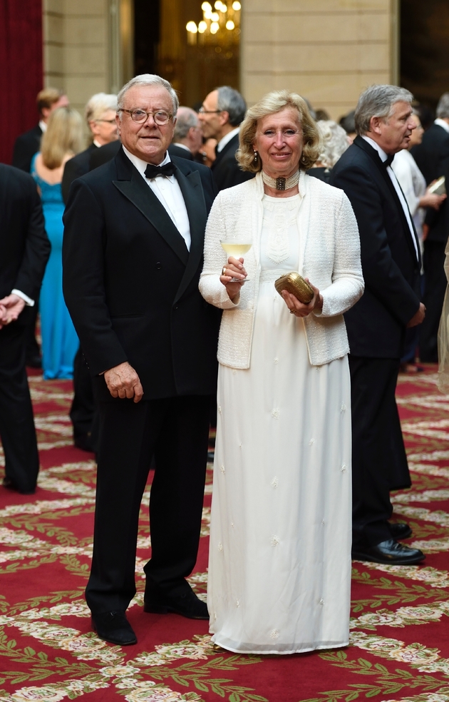 Évelyne Richard et son époux Jean-Philippe, lors d'un dîner d'État à l'Élysée, le 6 juin 2014