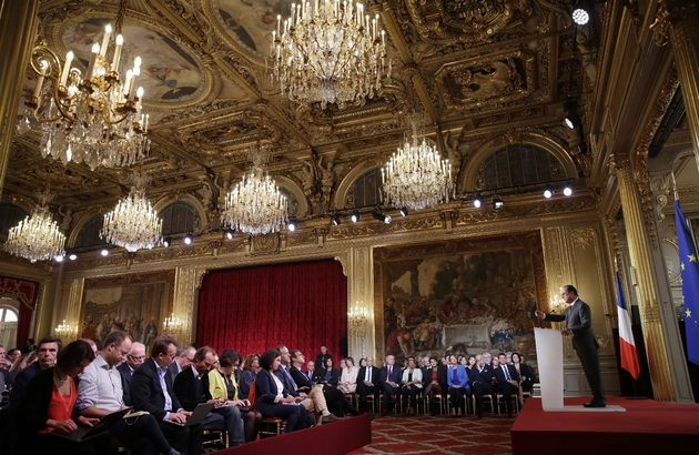 François Hollande donne une conférence de presse à l'Elysée, le 7 septembre 2015